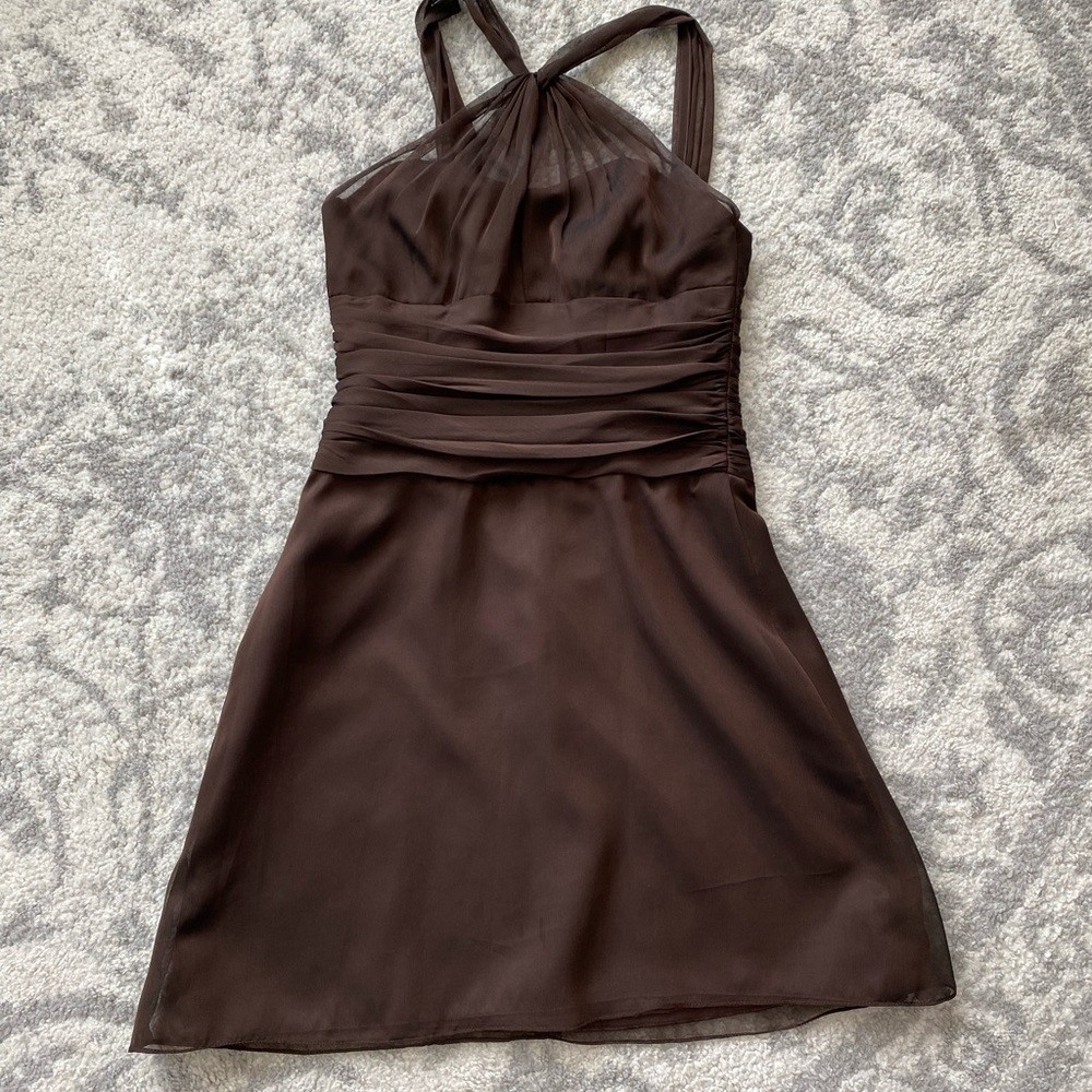 GORGEOUS formal chocolate brown dress - size is K—12 (teenager/kid)